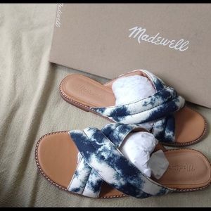 MADEWELL Puffy-Strap Sandal Tie-Dye Print Canvas